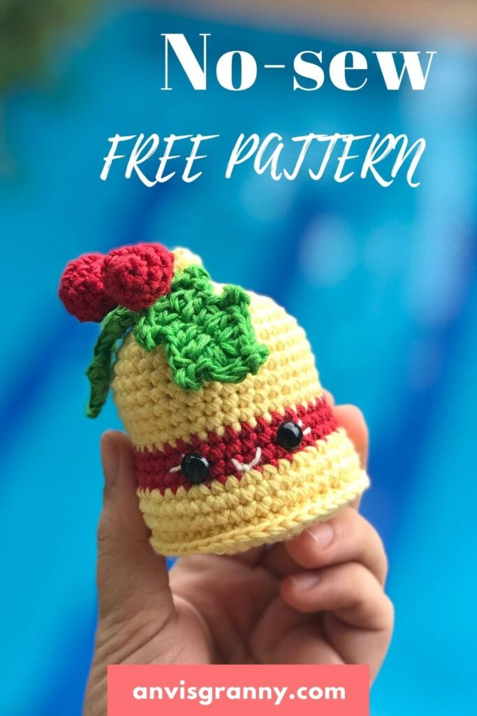 crochet christmas bells ornament free pattern for beginners