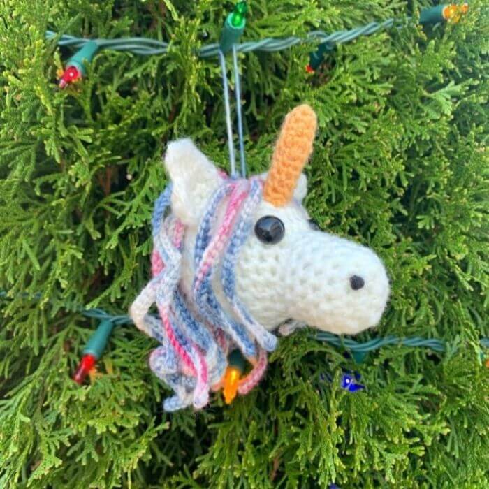 Amigurumi Unicorn Ornament
