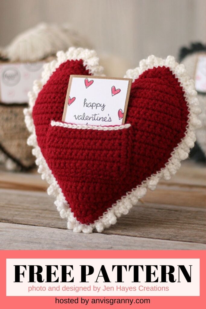 Crochet Heart Pillow free crochet pattern