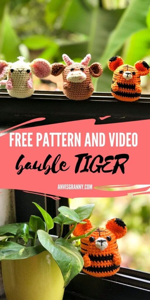 Chinese zodiac tiger amigurumi free pattern