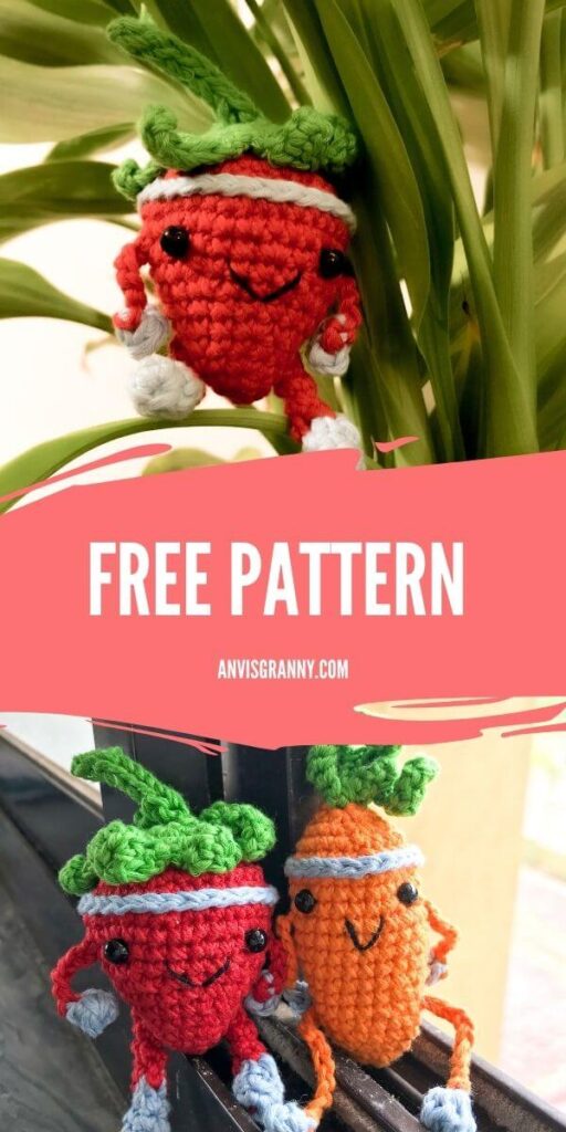 strawberry amigurumi crochet free pattern for beginners