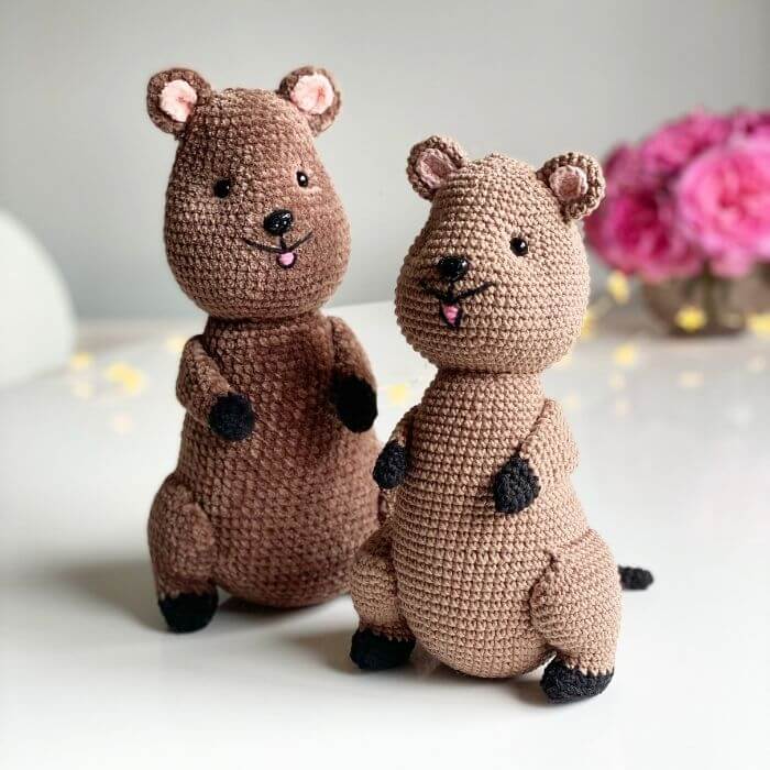 Quentin the Quokka woodland animal amigurumi crochet pattern