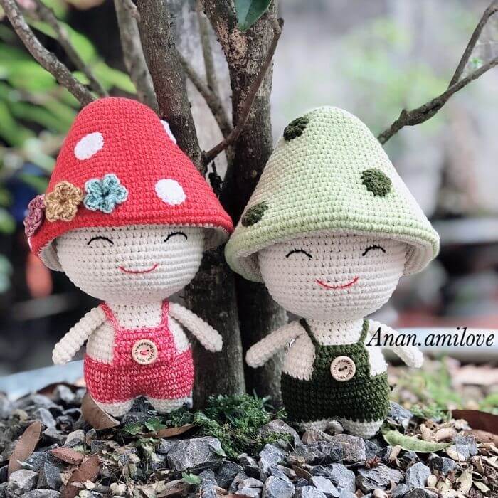 mushroom doll amigurumi crochet pattern