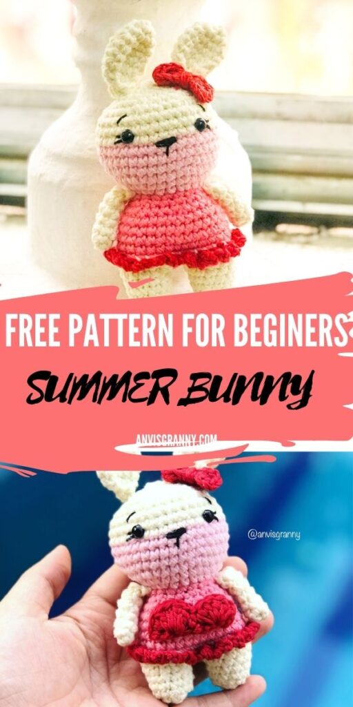 Easy crochet bunny rabbit amigurumi free pattern for beginners