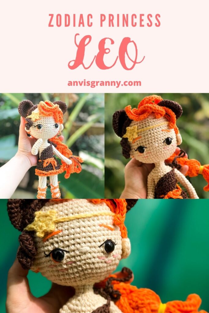 zodiac princess amigurumi pattern, Leo zodiac crochet